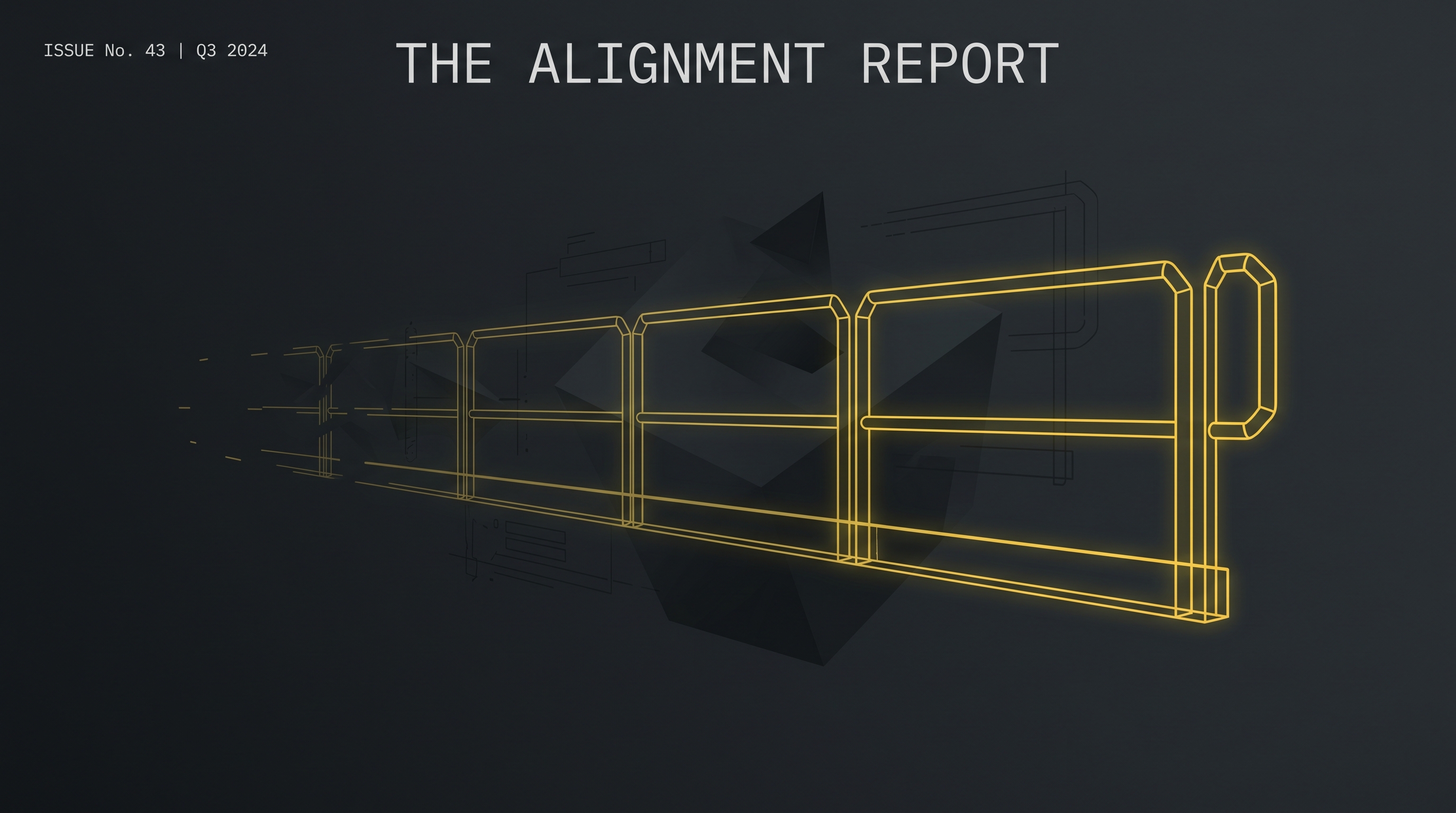 Editorial illustration of a faint guardrail outline becoming visible against a dark background