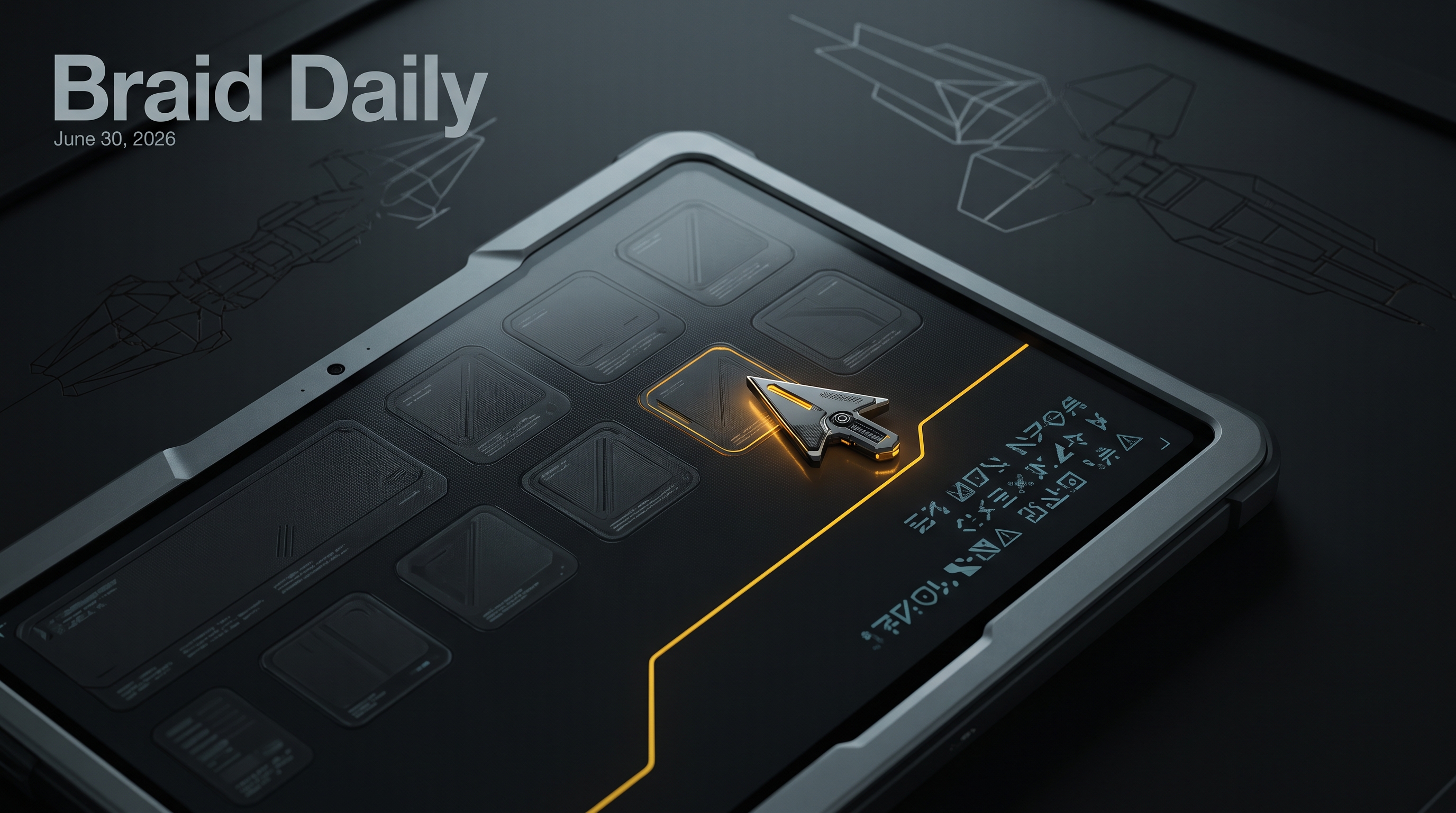 A dark editorial image of a phone-agent action being stopped at a yellow boundary line.